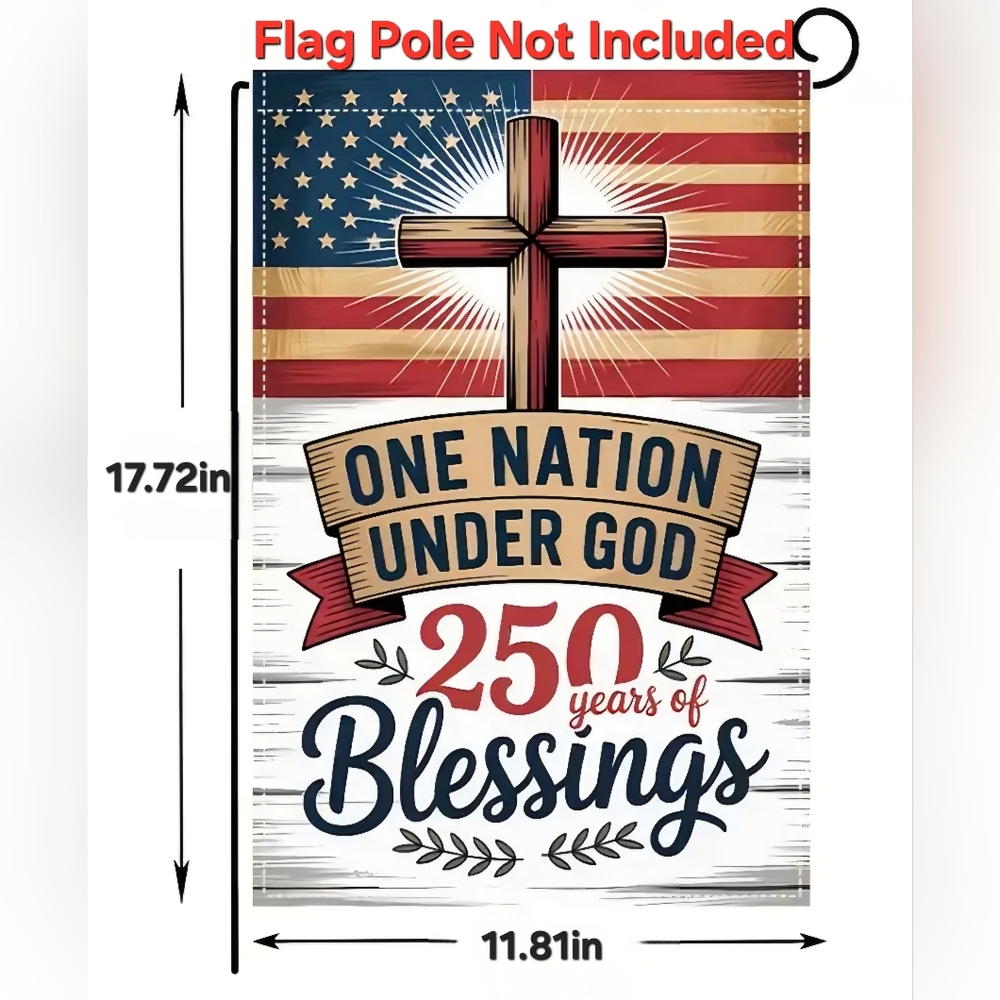 Patriotic Garden Flag with Cross Design - Picture 3 of 3